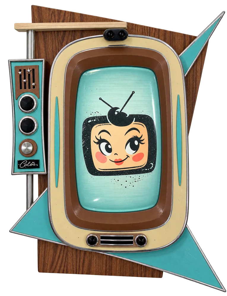 Televisor antiguo con cara