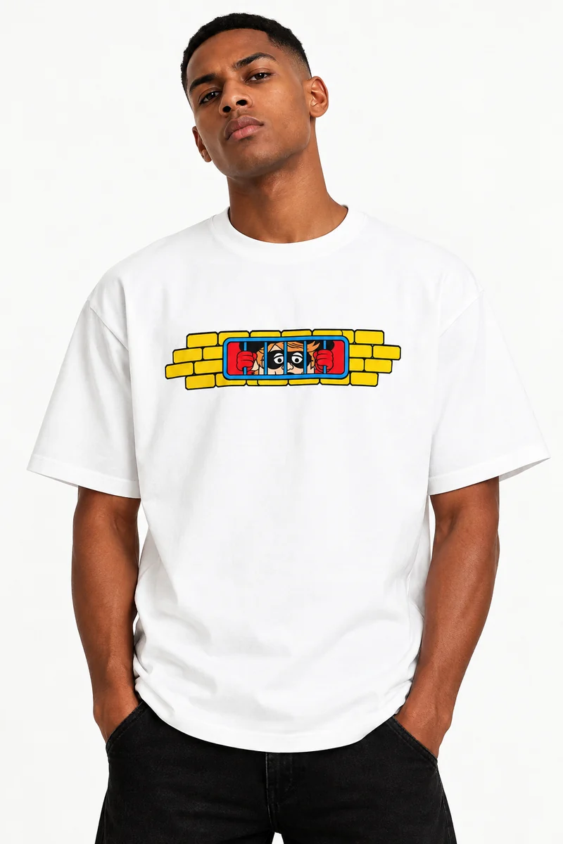 Camiseta blanca RONALD ACAB, vista de frente