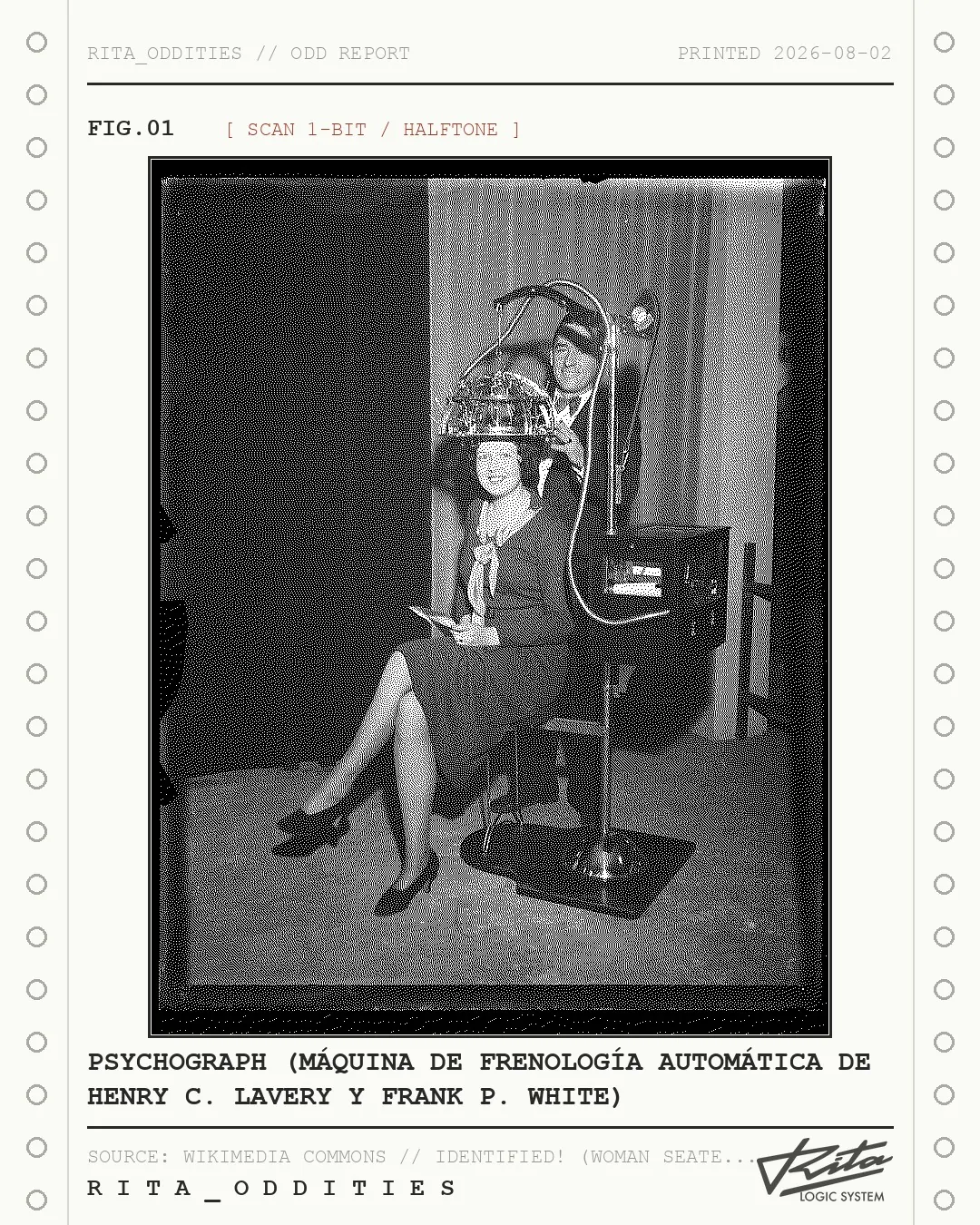 Lámina de Rita: Psychograph (máquina de frenología automática de Henry C. Lavery y Frank P. White)