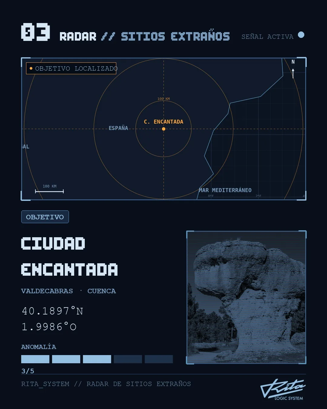Ficha de radar de Rita: Ciudad Encantada, Valdecabras · Cuenca