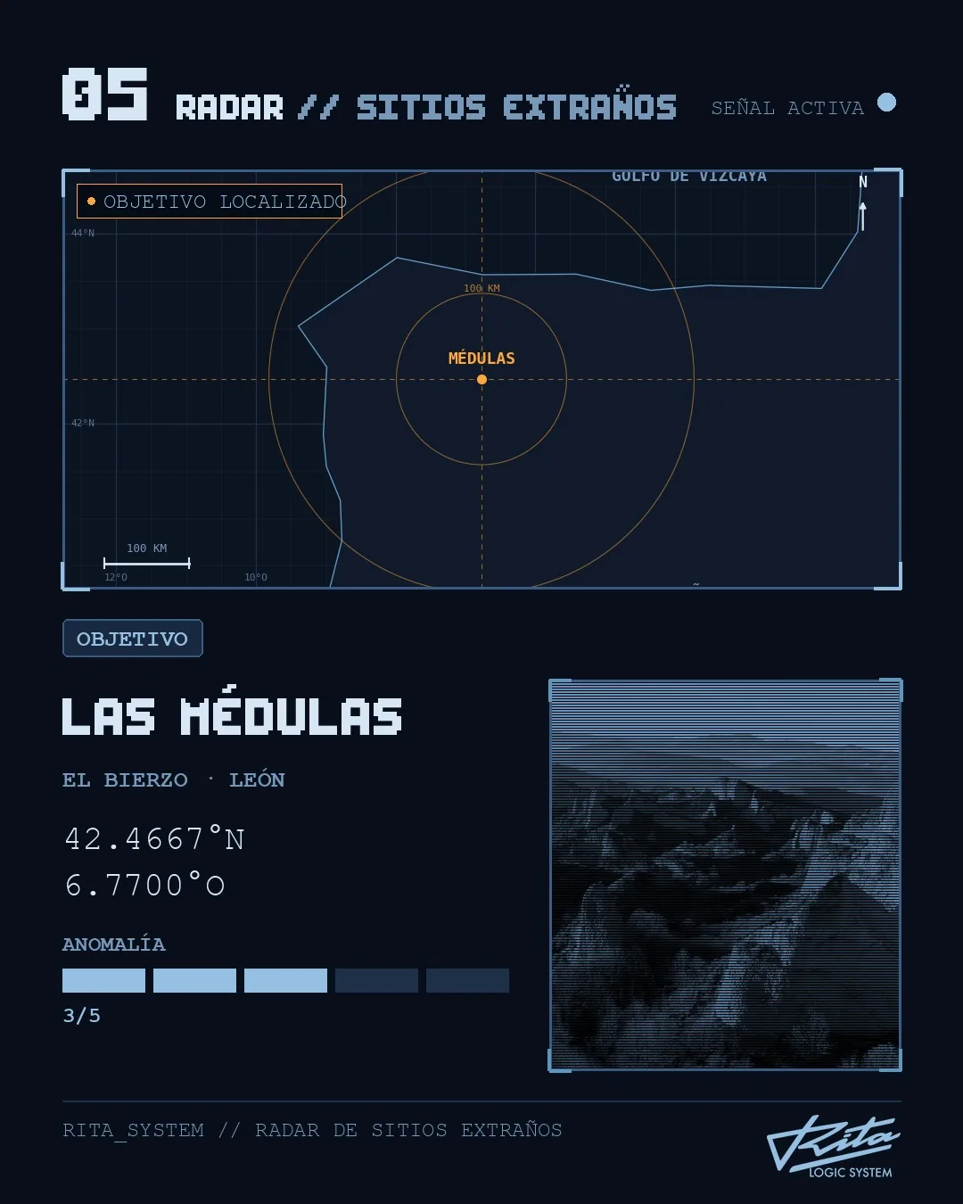 Ficha de radar de Rita: Las Médulas, El Bierzo · León