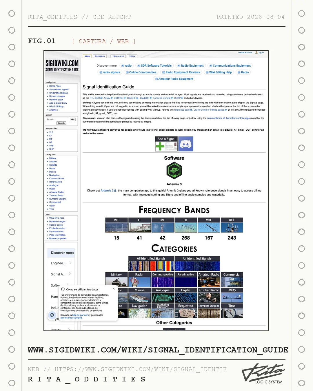Lámina de Rita: Signal Identification Wiki (sigidwiki.com) (The Signal Identification Guide)